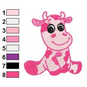 Cow Baby Embroidery Design